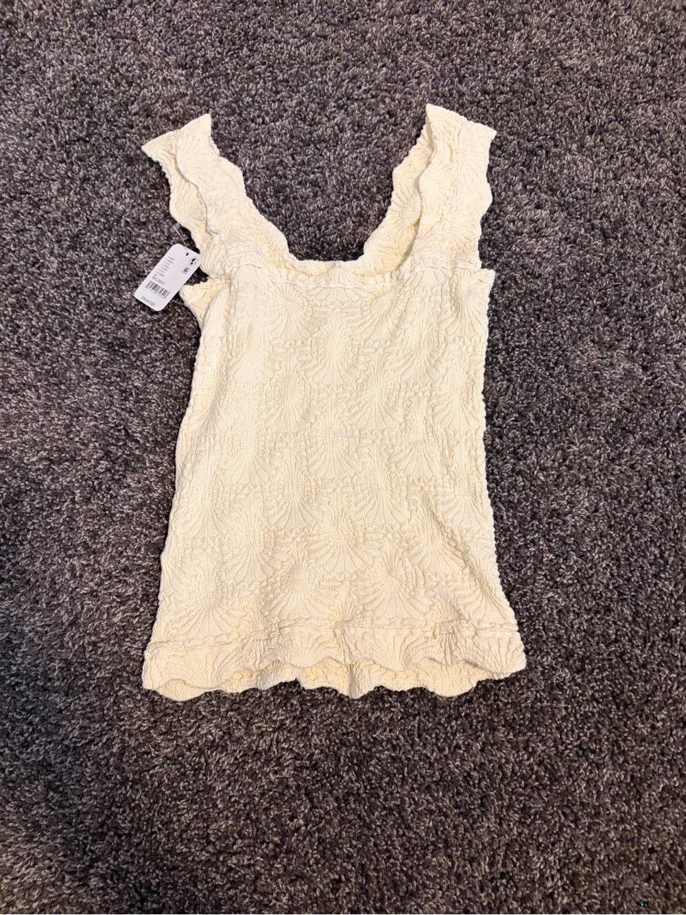 Cream Crochet Tank Top - free people